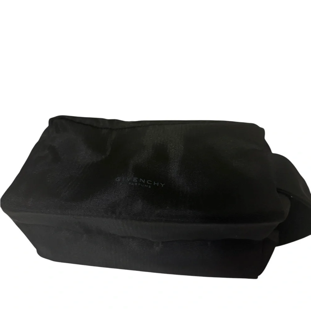 Givenchy perfume toiletry Bag with double zipper with two compartments black